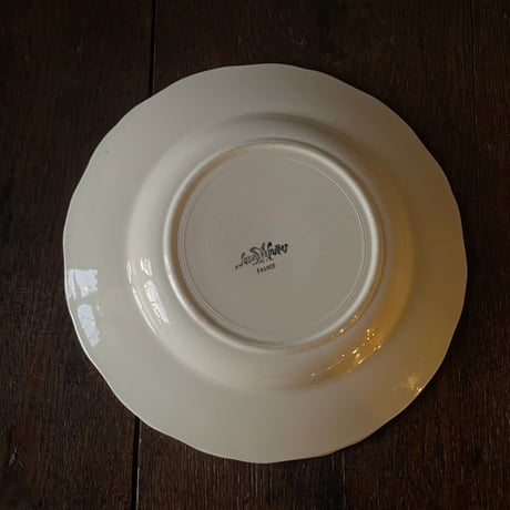 Sarreguemines　金縁　花リムプレート　25㎝　フランスアンティーク　③