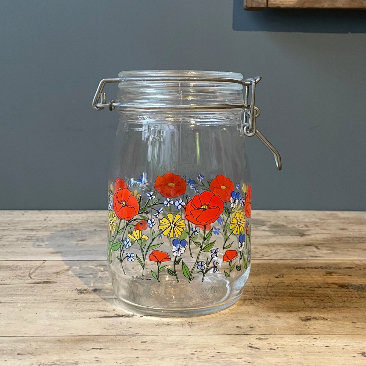 ビンテージ ミルクガラス キャニスターセット フラワー柄 モスグリーン ビンテージ ミルクガラス キャニスターセット フラワー柄 モスグリーン