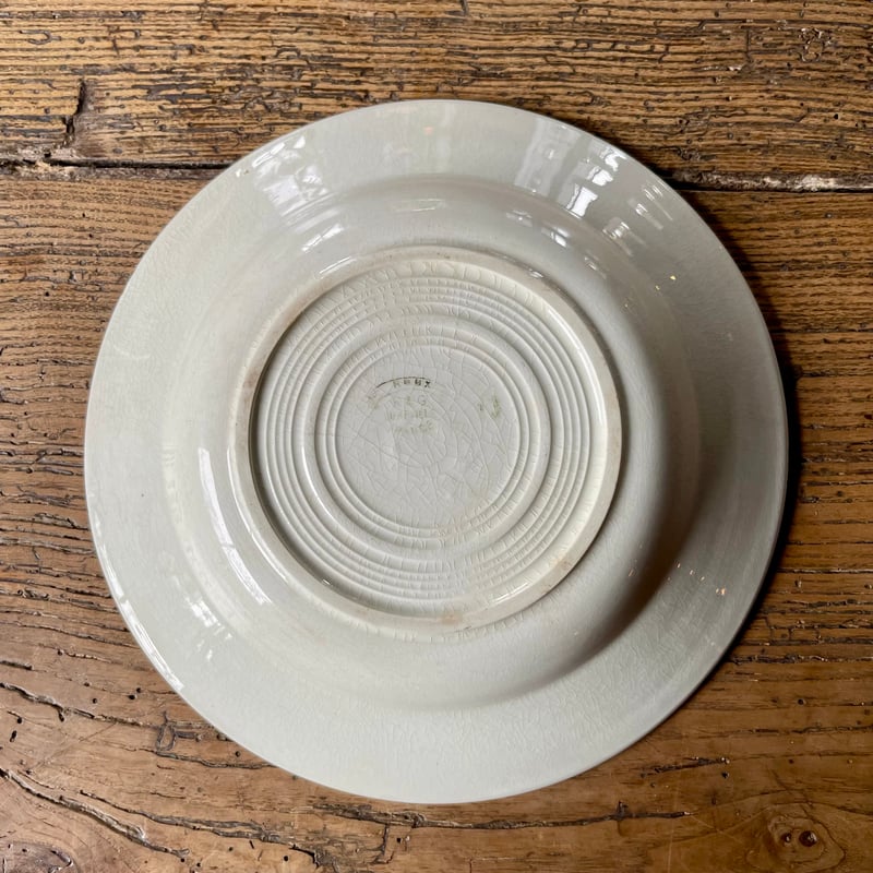 Lunéville HOUX（ヒイラギ）深皿プレート 22.5㎝ フランスアンティーク