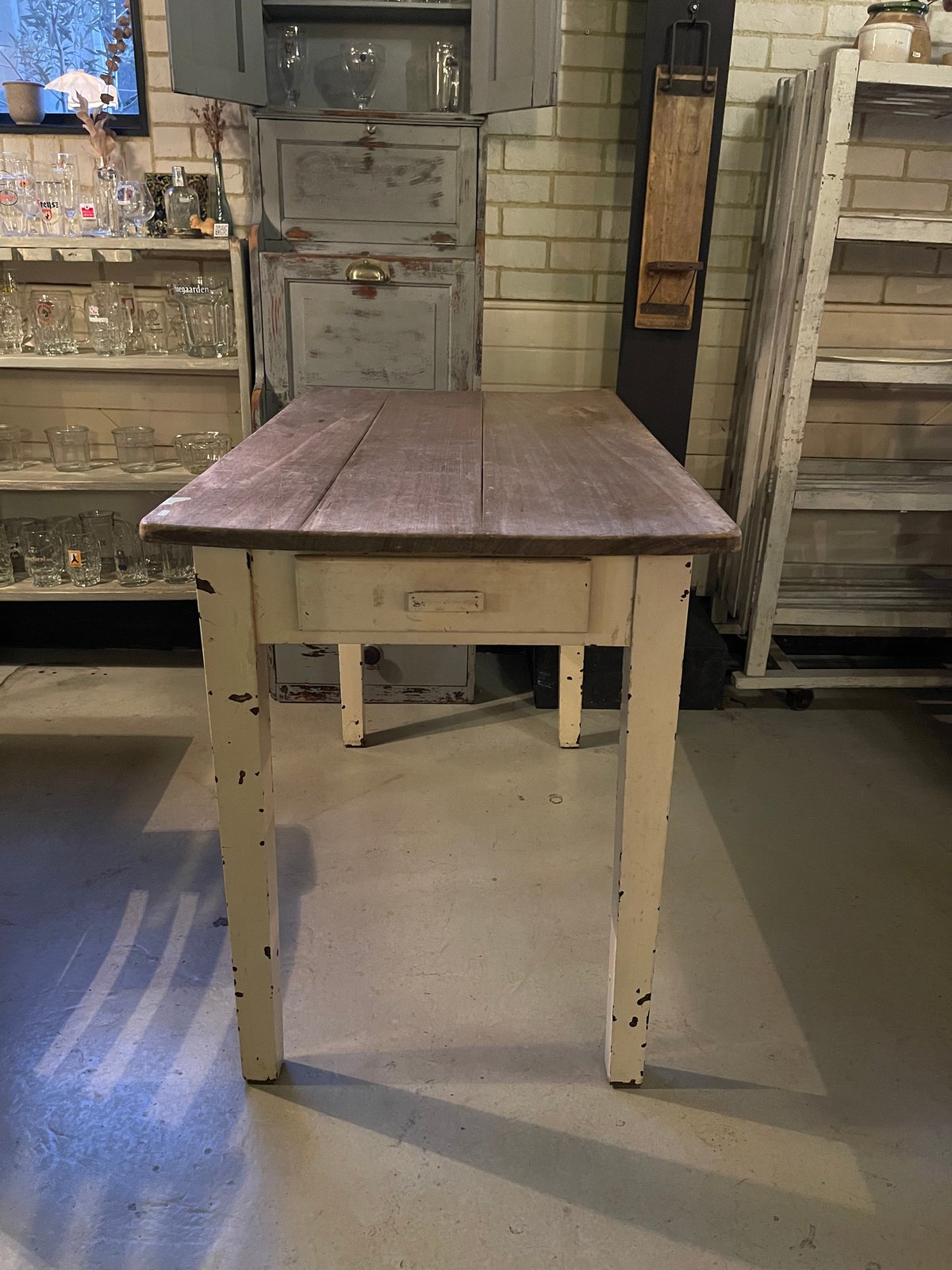 引き出し付き木製テーブル デスク イギリスアンティーク | OGISHIMA