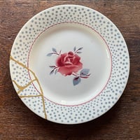 DIGOIN Sarreguemines プレート金継ぎ③　22.5㎝　フランスアンティーク
