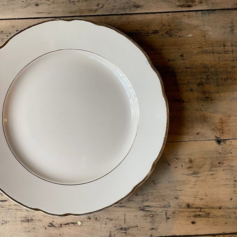 Villeroy & Boch 金継ぎ 金縁花リムプレート 25cm フランス Villeroy & Boch 金継ぎ 金縁花リムプレート 25cm フランス