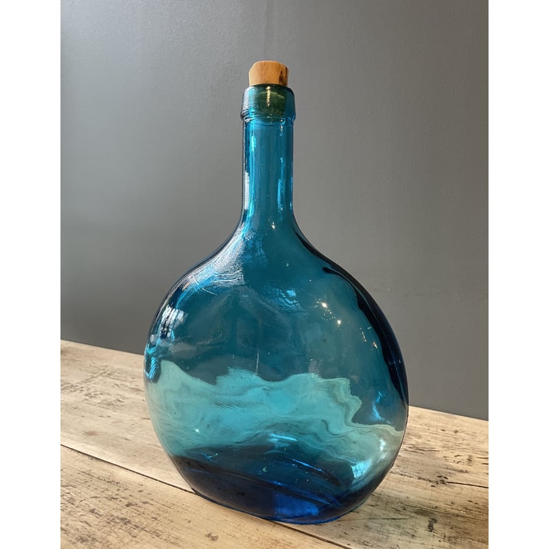 ブルーのガラス瓶 フランスアンティーク | OGISHIMA COFFEE Antiques