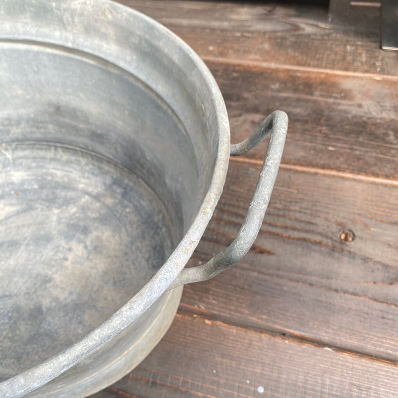 フランスアンティーク　ブリキバケツたらい フランスアンティーク 持ち手付きブリキバケツ - L'atelier Brocante