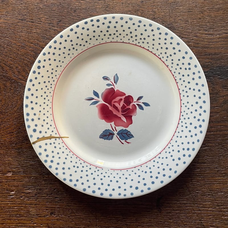 DIGOIN Sarreguemines プレート金継ぎ① 22.5㎝ フランスアンティーク