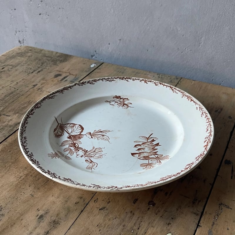 フランスアンティーク クレイユモントロー プレート 2枚セット 花 木の実 鳥 IMG_4777_grande.heic?v=1713934312