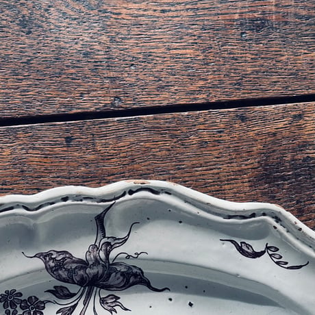 Luneville  リュネヴィル　オーバルプレート　30.5㎝　フランスアンティーク