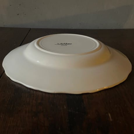 Sarreguemines　金縁　花リムプレート　25㎝　フランスアンティーク　③