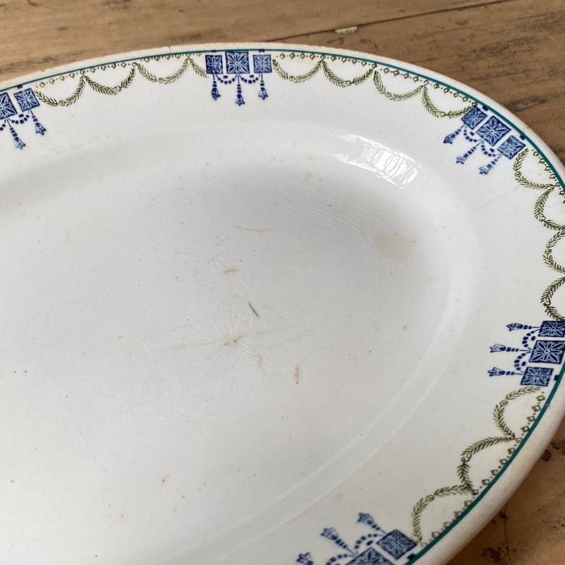 オーバルプレートSaint Amand et Hamage フランスアンティーク アンティークプレート オーバル皿 AUBEPINE フランス サンタマン