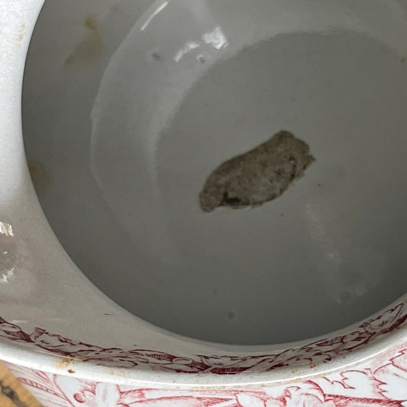 陶器ピシェ 花柄赤 フランスアンティーク ③ | OGISHIMA COFFEE Antiques