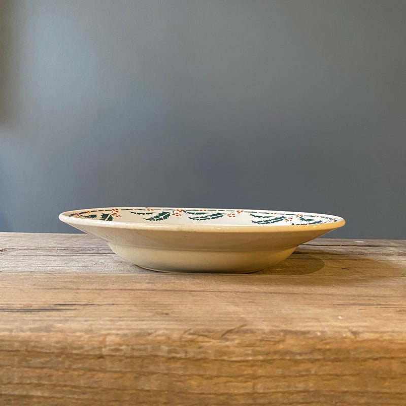 Lunéville HOUX（ヒイラギ）深皿プレート 22.5㎝ フランス