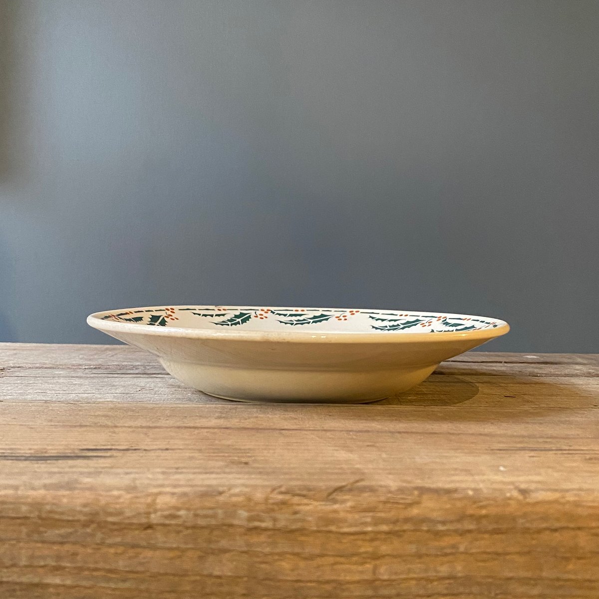 Lunéville HOUX（ヒイラギ）深皿プレート 22.5㎝ フランスアンティーク