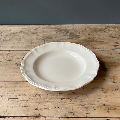 Sarreguemines　金継ぎ　花リムプレート　25cm　フランスアンティーク　④