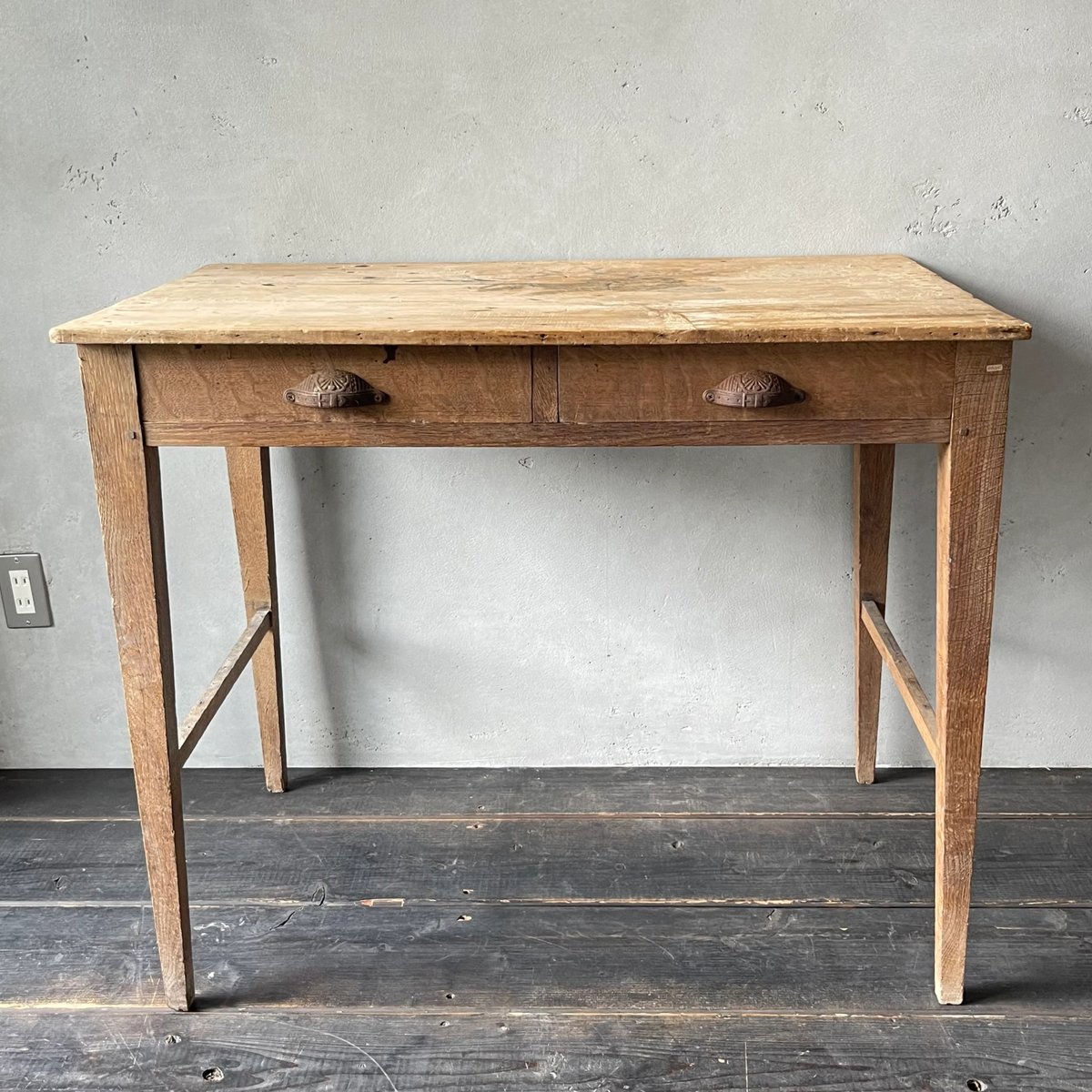 フランスアンティーク木製テーブル 引き出し付き/作業台/1人用/デスク/机 引き出し付き木製テーブル フランスアンティーク ⑥ | OGISHIMA COFFEE