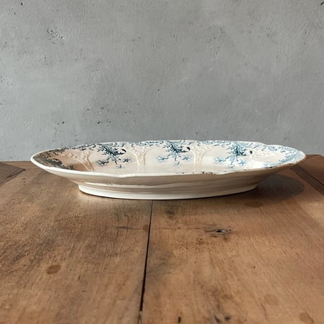 Longwy ロングウィ　オーバルプレート　35.5cm　フランスアンティーク