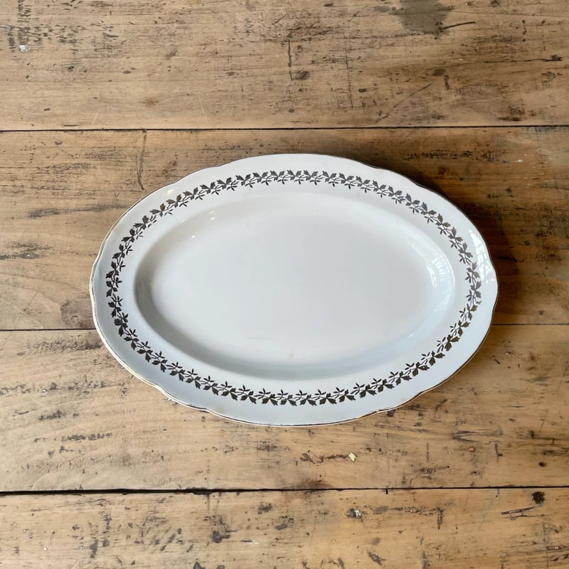 Sarreguemines 金縁オーバルプレート 31cm フランスアンティーク | OGIS