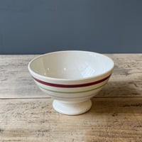 三色ライン　カフェオレボウル　12㎝　フランスアンティーク