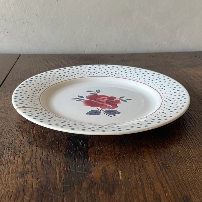 DIGOIN Sarreguemines プレート金継ぎ① 22.5㎝ フランスアンティーク