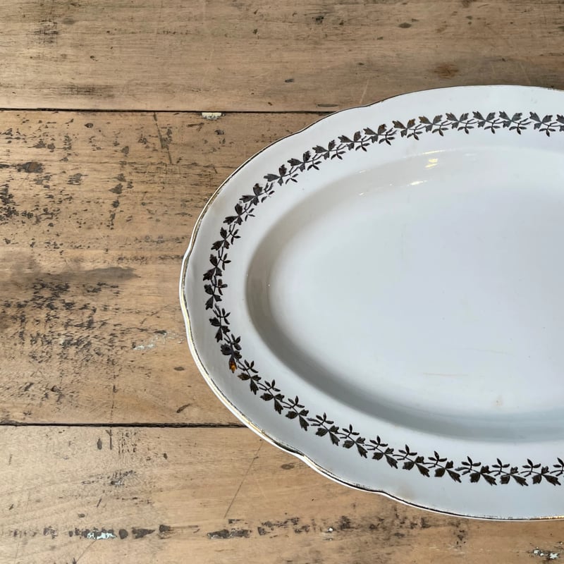 Sarreguemines 金縁オーバルプレート 31cm フランスアンティーク | OGIS