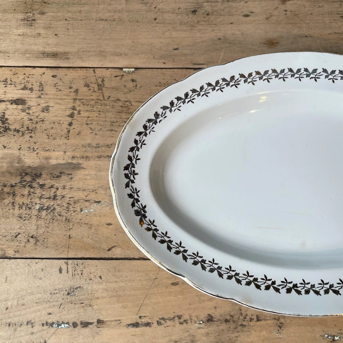 Sarreguemines 金縁オーバルプレート 31cm フランスアンティーク | OGIS