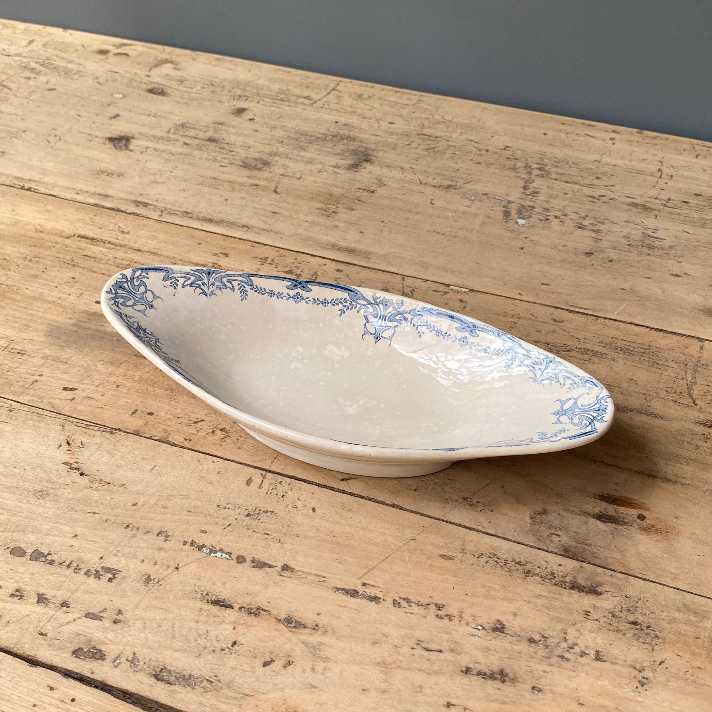 Sarreguemines ひし形プレート ラヴィエ 24cm フランスアンティーク
