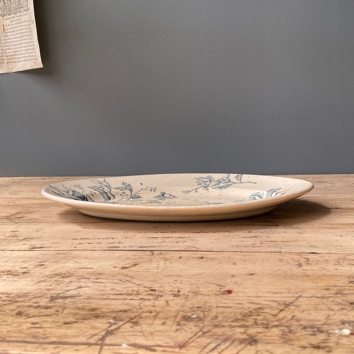 ROSE de NOEL クリスマスローズ柄 オーバルプレート 36.5cm フランス