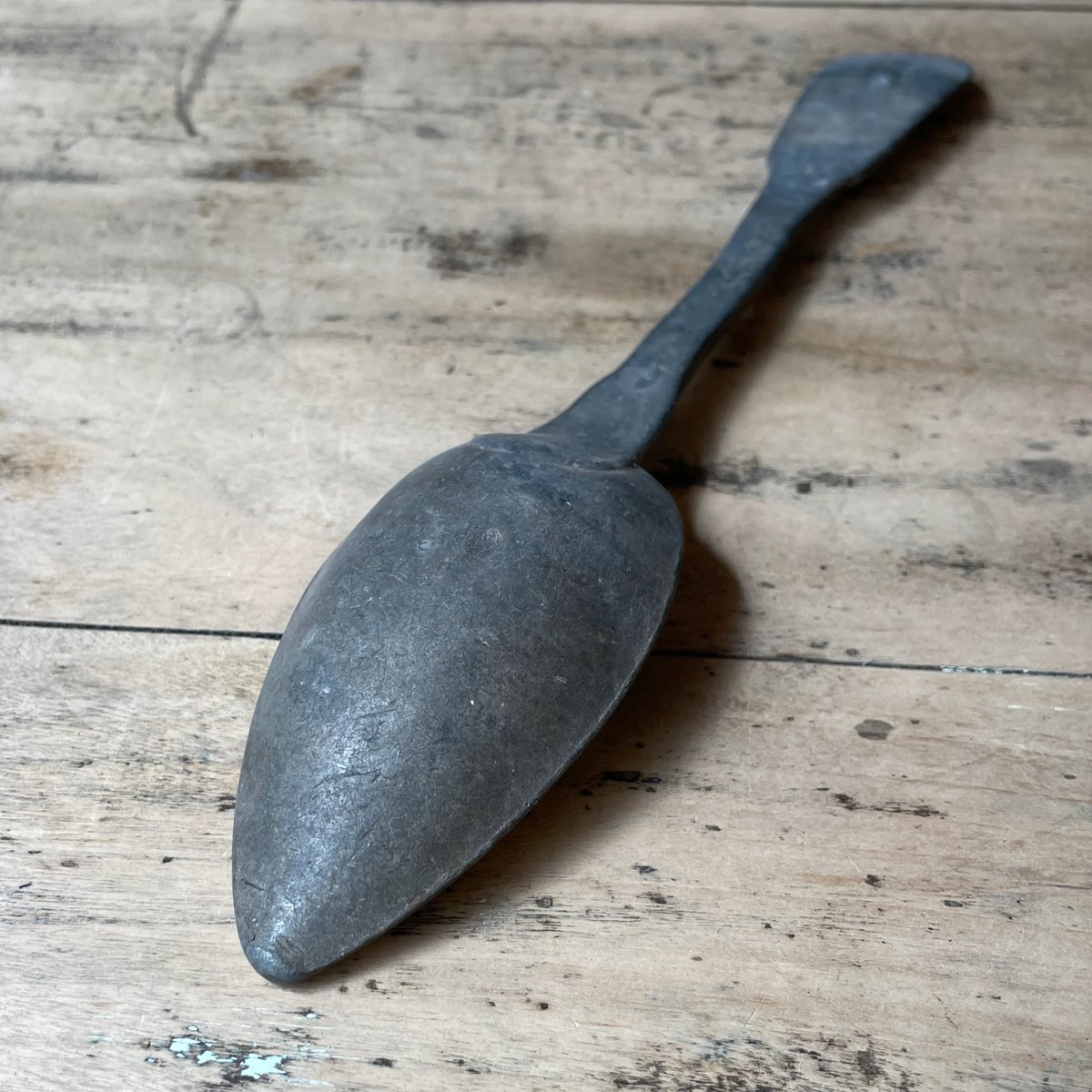 ピューター ミニオーバル皿1枚 スプーン1本 フランス アンティーク