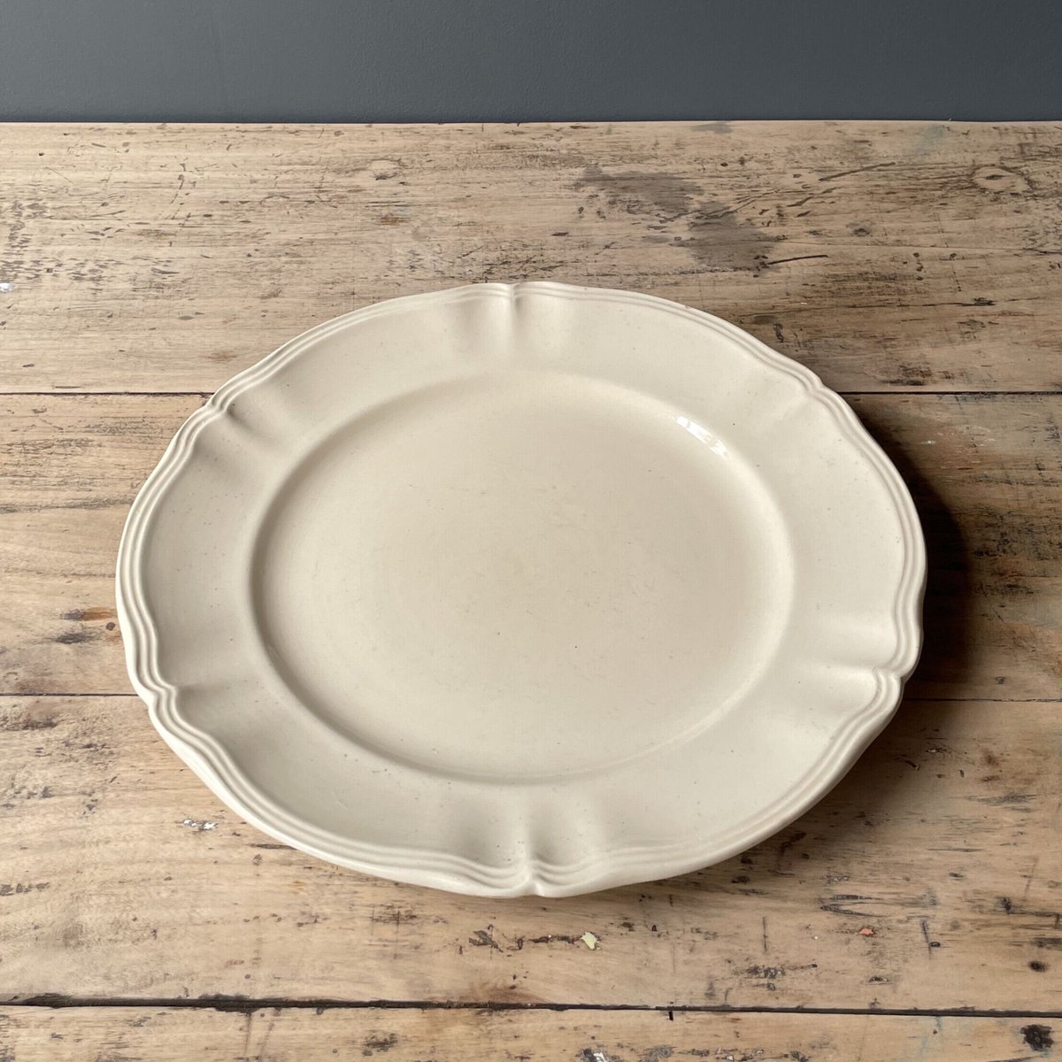 Sarreguemines 花リムプレート 31cm フランスアンティーク ①