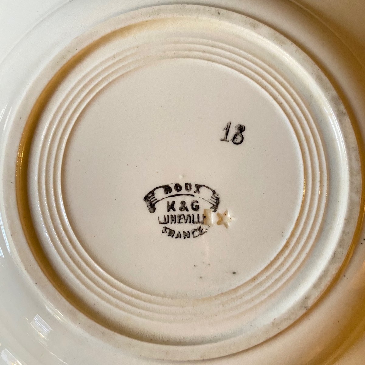 Lunéville HOUX（ヒイラギ）深皿プレート 22.5㎝ フランス