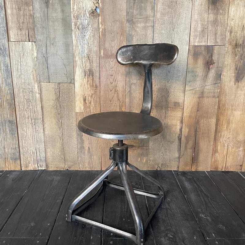 フランスアンティーク　丸い椅子 キッズチェア丸グレーブルー 子供 椅子 青 | Brocante de La Cocotte