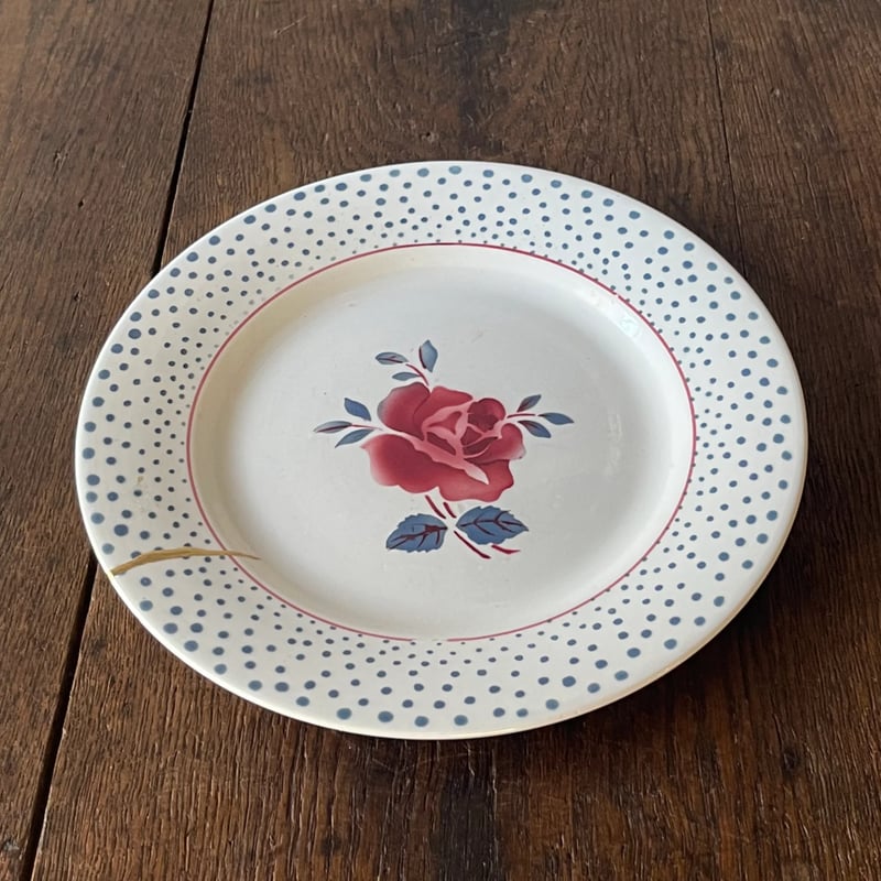 DIGOIN Sarreguemines プレート金継ぎ① 22.5㎝ フランスアンティーク