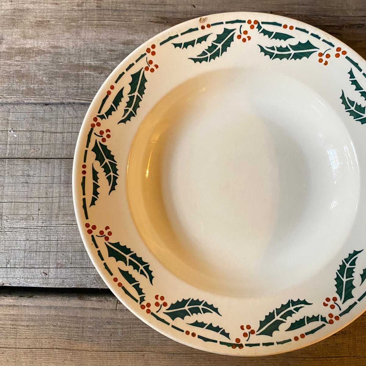 Lunéville HOUX（ヒイラギ）深皿プレート 22.5㎝ フランス