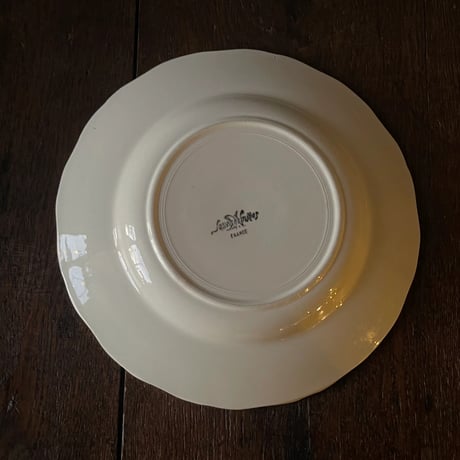 Sarreguemines　金縁　花リムプレート　25㎝　フランスアンティーク　③