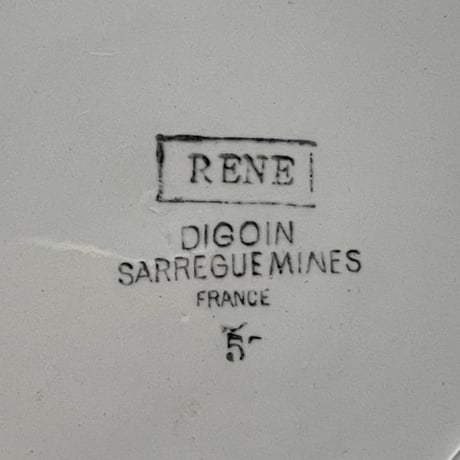 DIGOIN Sarreguemines プレート金継ぎ③　22.5㎝　フランスアンティーク