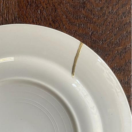 DIGOIN Sarreguemines プレート金継ぎ①　22.5㎝　フランスアンティーク