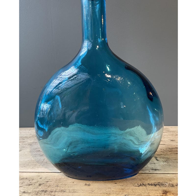 ブルーのガラス瓶 フランスアンティーク | OGISHIMA COFFEE Antiques