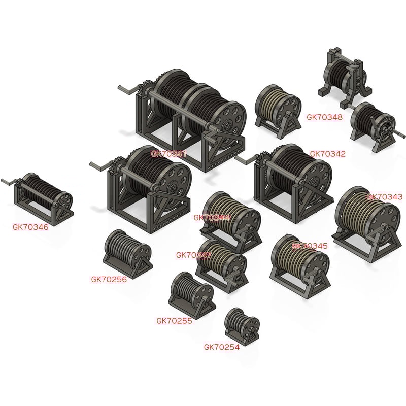1/700 日本海軍 絡車 (完成型) ML 鋼索用 GK70345 W=1.9mm, D=1