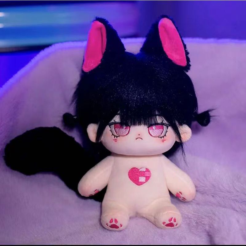 無属性 ぬいぐるみ 20cm 着せ替えぬいぐるみ 黒髪ピンクの目女の子 獣