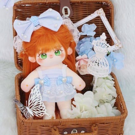 長い脚 無属性 ぬいぐるみ 30cm 着せ替えぬいぐるみ オレンジ色の髪緑の目女の子 ノニ 綿人形 コットンドール キャラクターぬいぐるみ