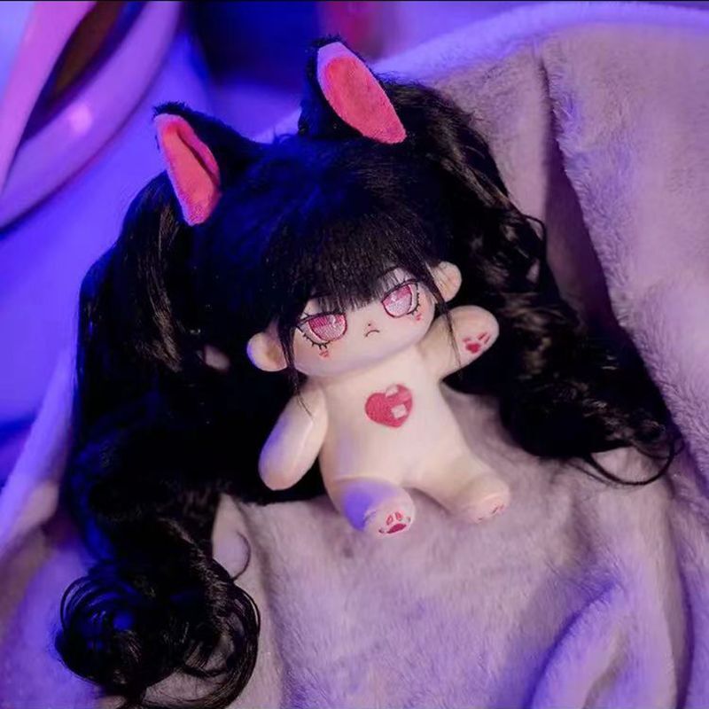 無属性 ぬいぐるみ 20cm 着せ替えぬいぐるみ 黒髪ピンクの目女の子 獣