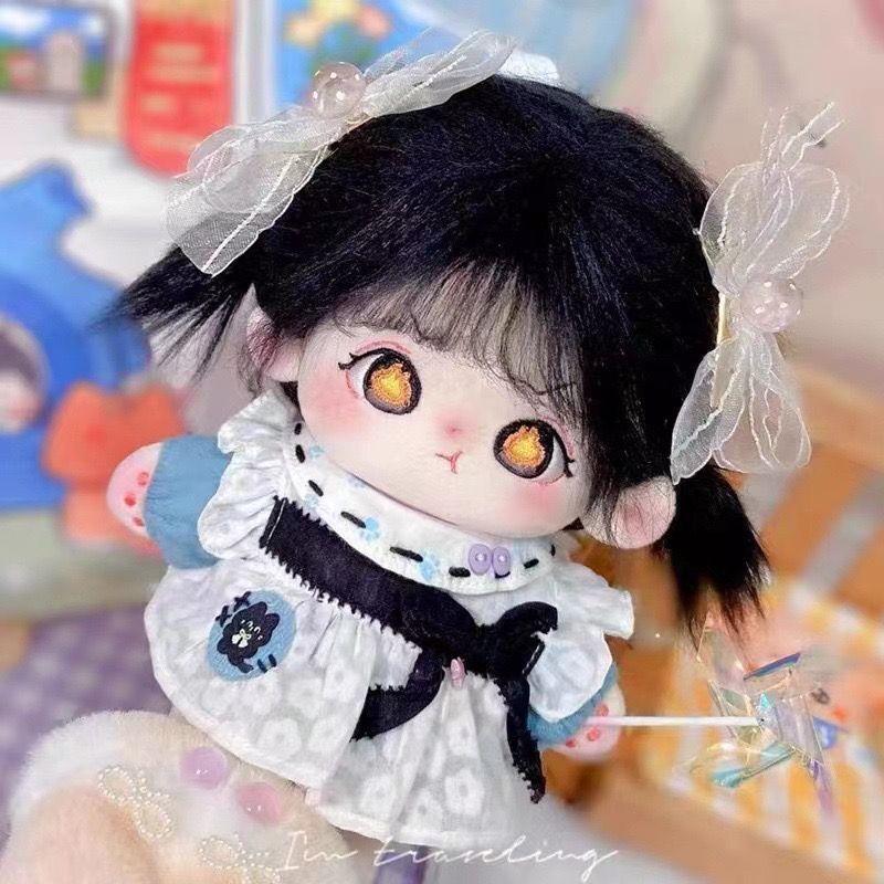 無属性 ぬいぐるみ 20cm 着せ替えぬいぐるみ 黒髪黄色目女の子 難哄 綿