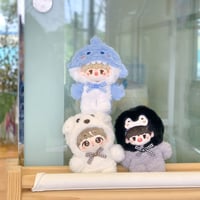 ペンギン サメ シロクマジャンプスーツ ミニ洋服 10cm 着せ替えぬいぐる服 ぬいぐるみコスチューム 着せ替え人形洋服 日常服人形 綿人形衣装 ドールウェア アクセサリー