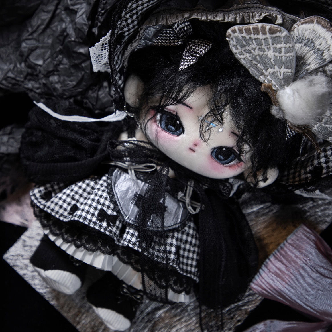 無属性 ぬいぐるみ 20cm 着せ替えぬいぐるみ 稚予 黒髪黒い瞳女の子 綿