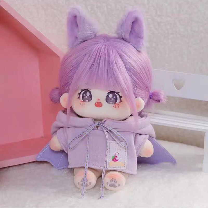 無属性 ぬいぐるみ 20cm 着せ替えぬいぐるみ 紫の髪と紫の目女の子 綿