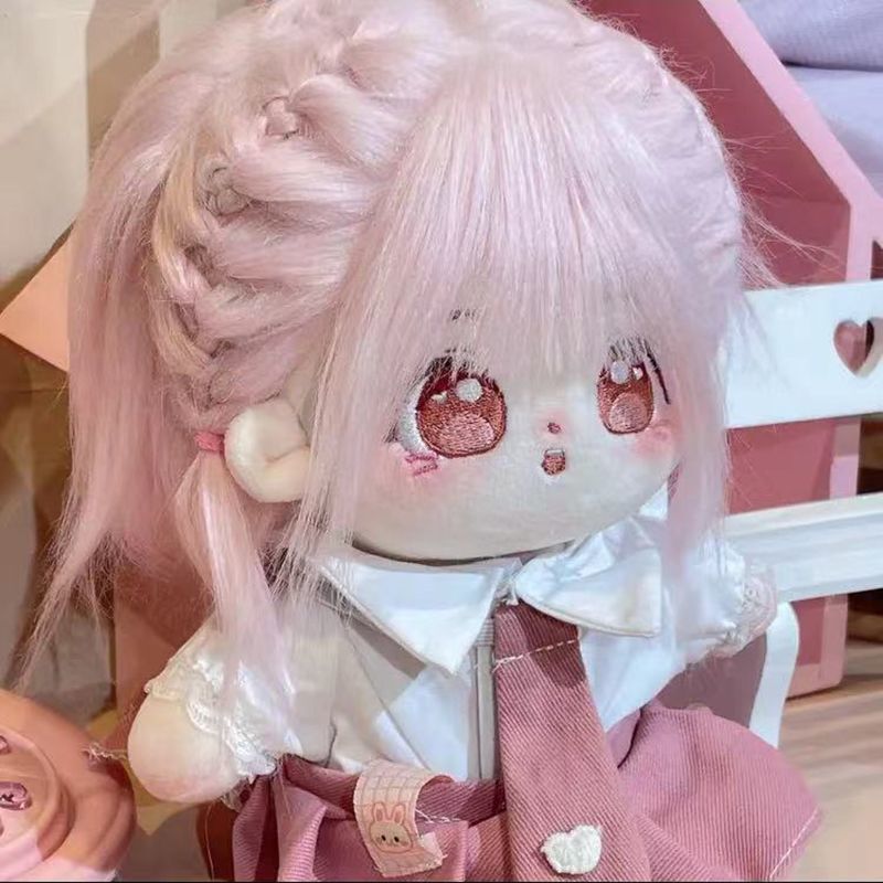 20cm 無属性 ぬいぐるみ ピンクの髪ピンクの目男の子 着せ替え