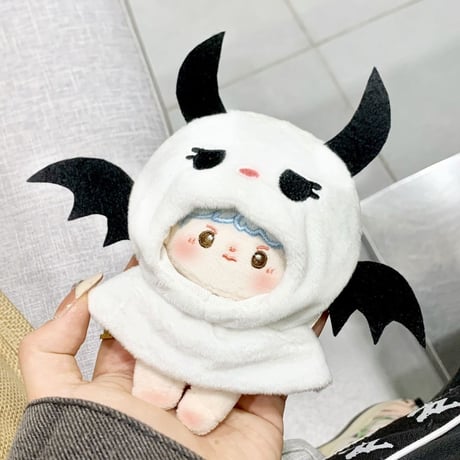 ミニ洋服 10cm 着せ替えぬいぐる服 フード付きパーカー 天使 悪魔 ぬいぐるみコスチューム 着せ替え人形洋服 日常服人形 綿人形衣装 ドールウェア アクセサリー