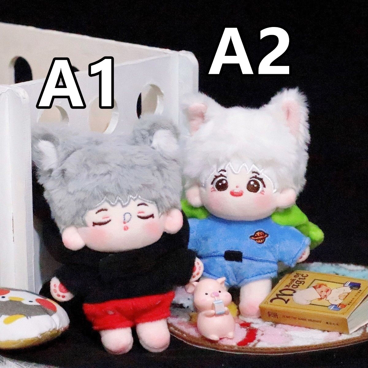 10cm 無属性 ぬいぐるみ 男の子 着せ替えぬいぐるみ 獣耳付け綿