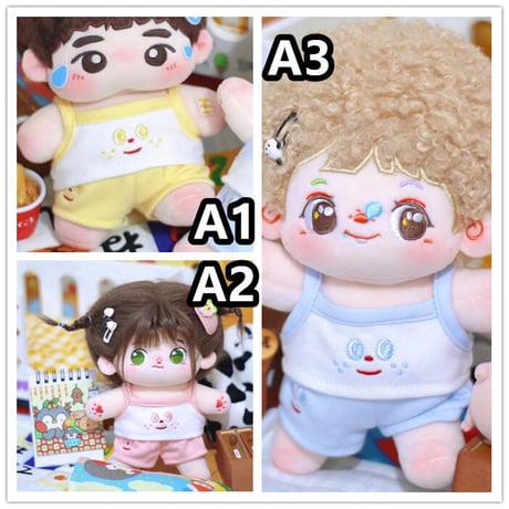 2点セット ミニ洋服 20cm 着せ替えぬいぐる服 キャミソール ショーツ ぬいぐるみコスチューム 着せ替え人形洋服 日常服人形 綿人形衣装 ドールウェア アクセサリー