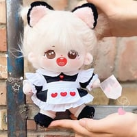 ミニ洋服 20cm 着せ替えぬいぐる服 メイドドレス ぬいぐるみコスチューム 着せ替え人形洋服 日常服人形 綿人形衣装 ドールウェア アクセサリー