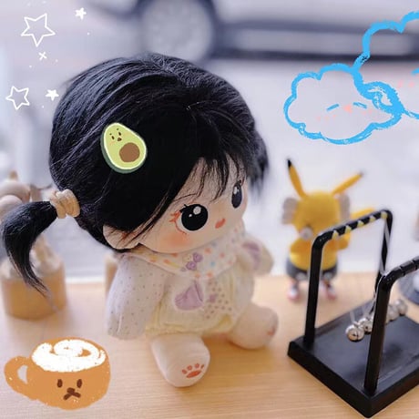 無属性 ぬいぐるみ 20cm 着せ替えぬいぐるみ 黒髪黒い瞳女の子 丟丟 綿人形 コットンドール キャラクターぬいぐるみ
